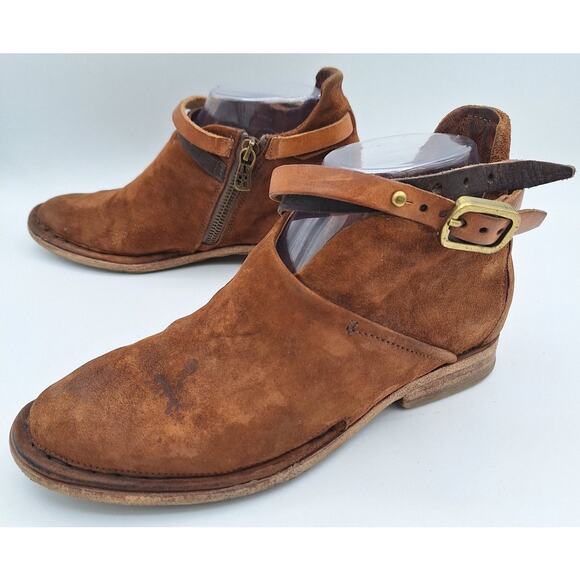 A.S.98 AS 98 Felix Brown Leather Suede Belted Booties Women 6 Excellent Cond. - Picture 5 of 16